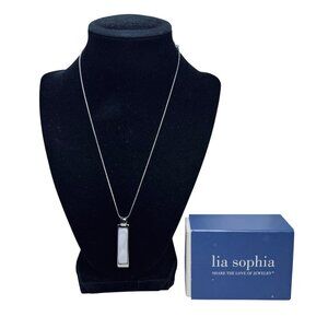 Lia Sophia Snake Chain Necklace With Reversable Black To White Pendant (5660)